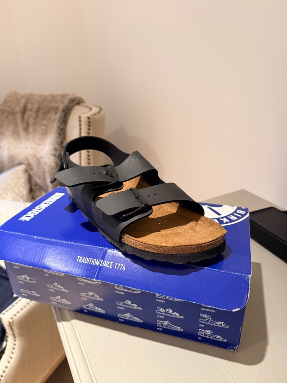Birkenstock Black Two-Strap Sandal with Back Strap